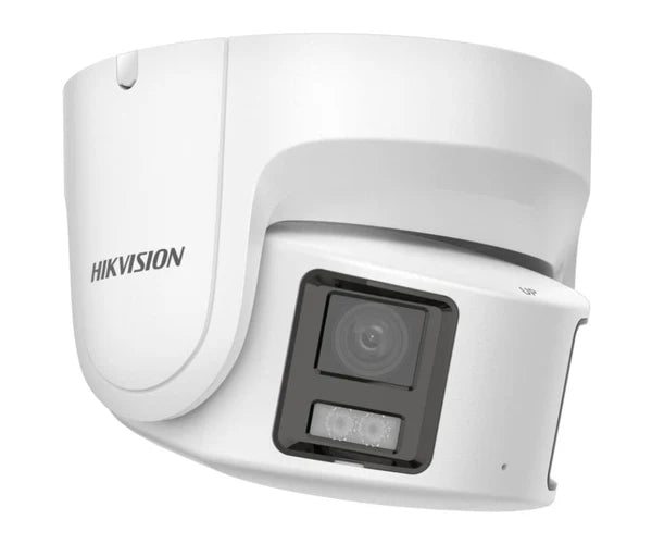 Hikvision DS-2CD2387G2P-LSU/SL 8MP ColorVu Panoramic Fixed Turret IP Camera 180° Dual 4mm Lenses, Human/Vehicle Detection, White Light & Audio Alarm