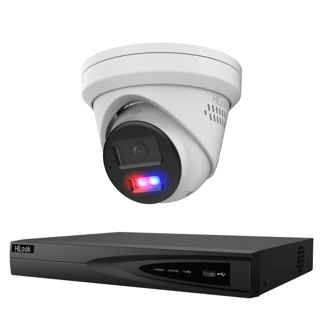 HiLook Pro 4K CCTV Security Camera Kit – Choose Up to 4 × 8MP AI Active Deterrence Turret Cameras | 4-Channel PoE NVR | Optional HDD