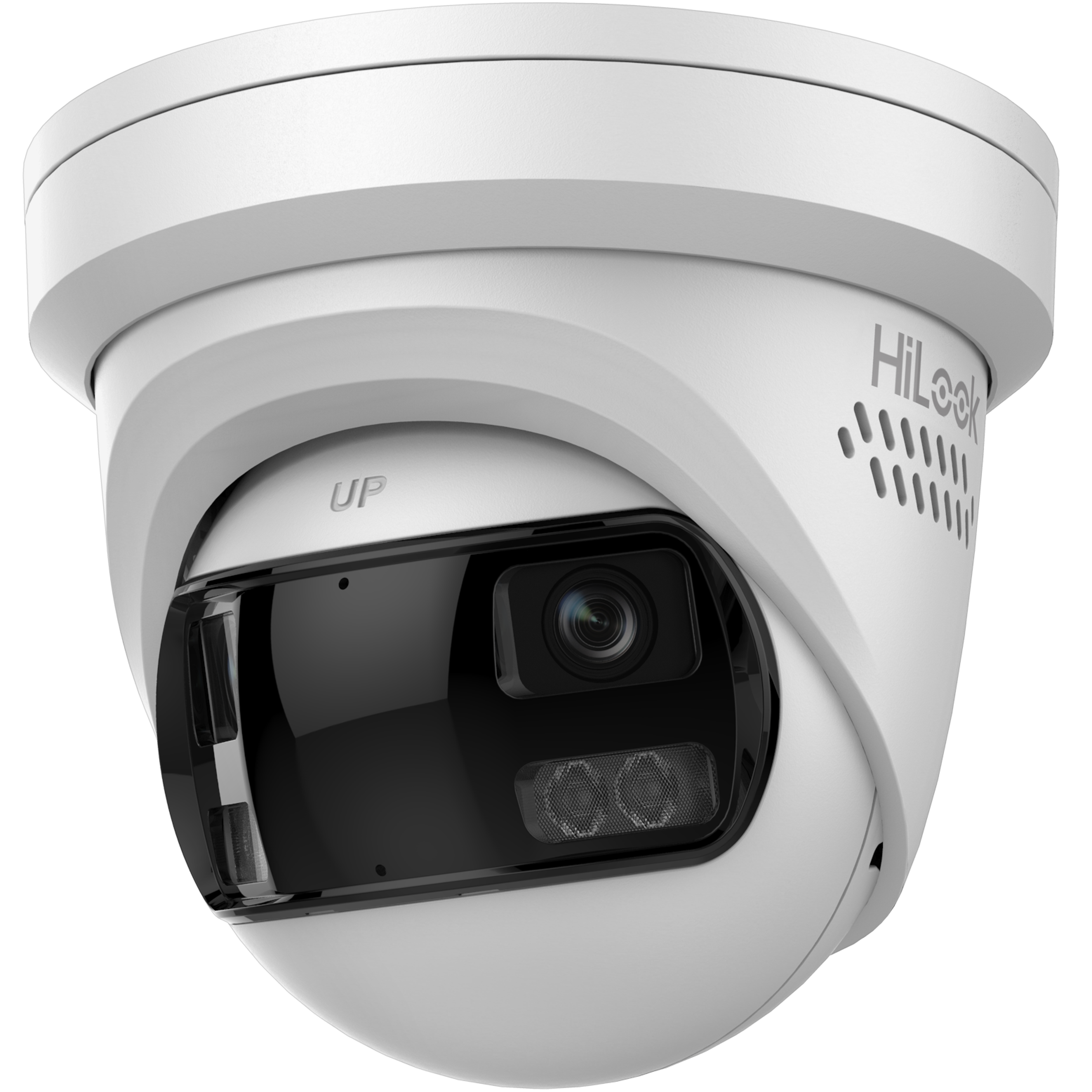 HiLook IPC-T289PH-MU/SL 8MP 4K Outdoor 180° Panoramic Turret Camera with Dual IR, Smart Hybrid Light, Mic, and IP67 CCTV