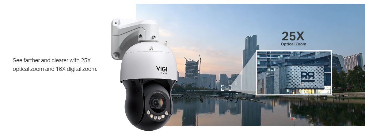 TP-Link VIGI InSight PTZ5425 4MP 25X Full-Colour PTZ Network Speed Dome Camera – 360° AI Tracking, PoE+, IP66 & IK08