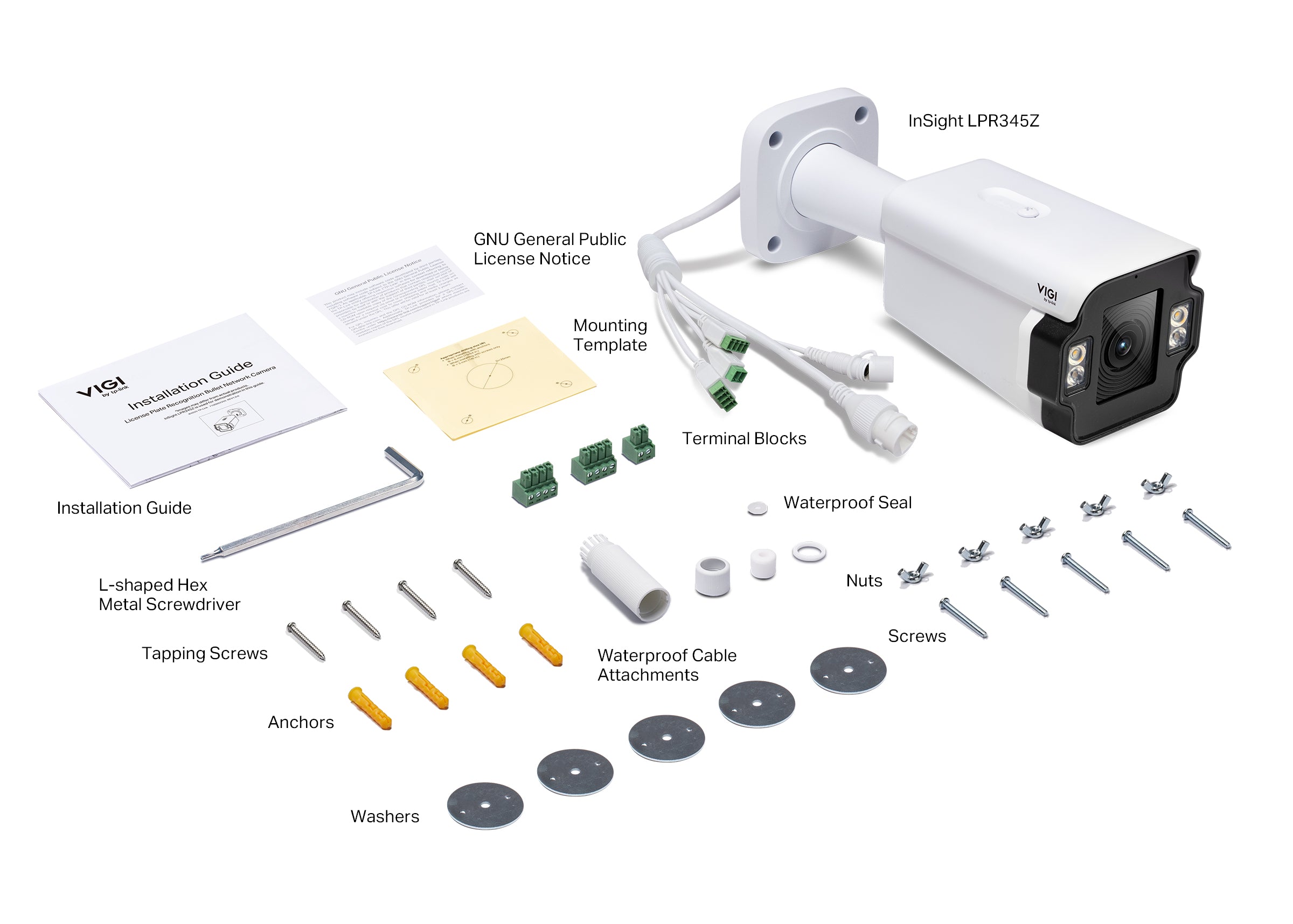 TP-Link VIGI InSight LPR345Z 4MP Outdoor License Plate Recognition (LPR/ ANPR ) Bullet IP Network Camera | 5X Motorised Optical Zoom | Full-Colour Night Vision | IP67 IK10 | PoE | Barrier Gate Control