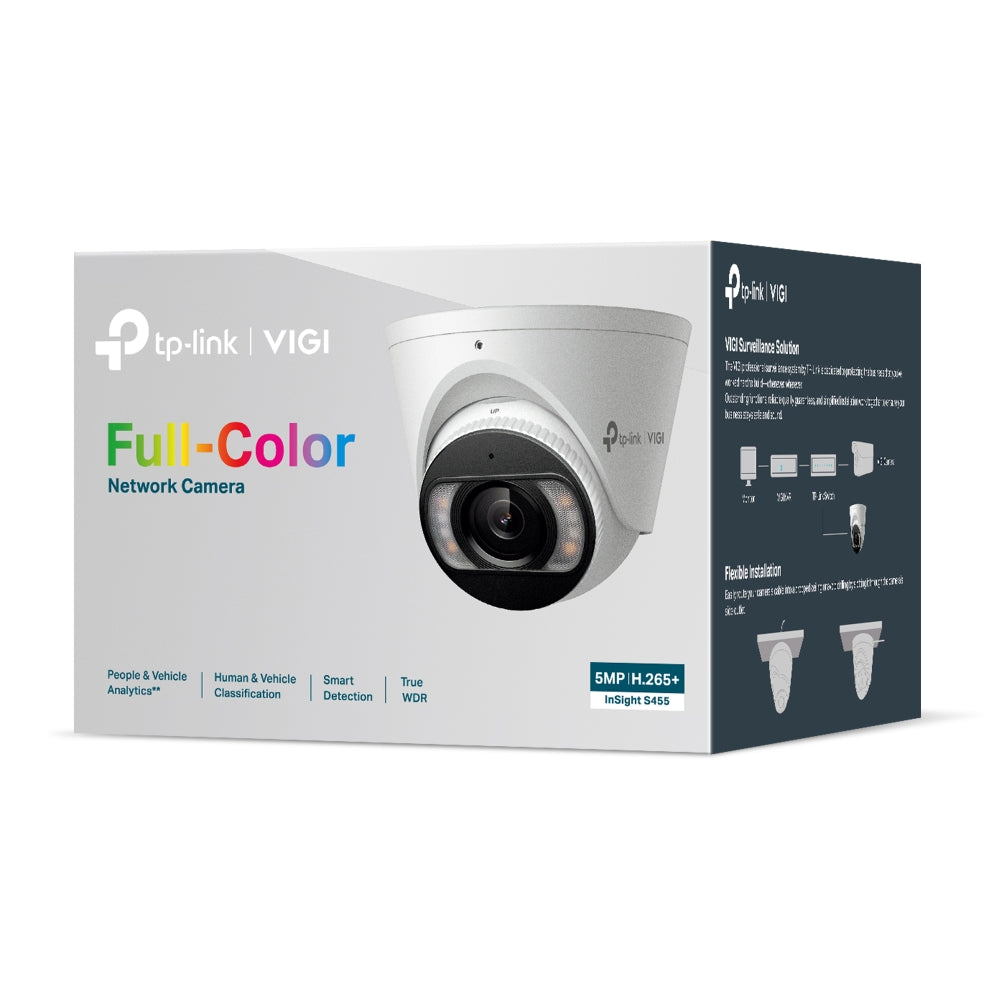 TP-Link InSight S455 VIGI 5MP Full-Colour Turret Network Camera – Sharper Vision, Smarter Protection