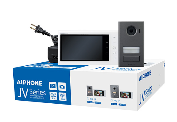 Aiphone JVS-1V JV Series Colour Video Intercom Kit – 7" Hands-Free Monitor, Vandal-Resistant Surface Door Station & Picture Memory