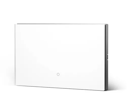 KONEC K118 Zigbee Single Gang Smart Light Switch – Glass White, Large NDIS-Approved Button, Blue LED – KGD-K118-1G-GLA-WH-Z