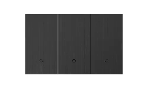 KONEC K118 Zigbee 3 Gang Smart Light Switch – Brushed Metal Black / Glass White, Large NDIS-Approved Buttons, Blue LED – KGD-K118-3G-ALU-BL-Z