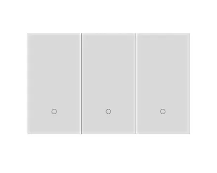 KONEC K118 Zigbee 3 Gang Smart Light Switch – Brushed Metal Black / Glass White, Large NDIS-Approved Buttons, Blue LED – KGD-K118-3G-ALU-BL-Z