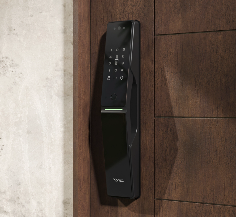 KONEC T01 Pro Zigbee Smart Lock – Black Aluminium Alloy, Fingerprint, PIN, Proximity Card & App Control – KLL-T01P-BL-Z-KC