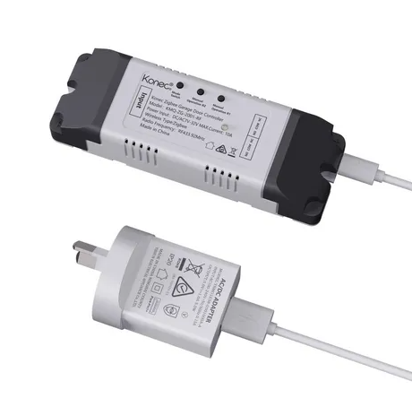 KONEC Zigbee Garage Door Controller – Dual 10A Relay, 7–32V AC/DC or USB-C 5V – KMQ-ZG-2001-RF