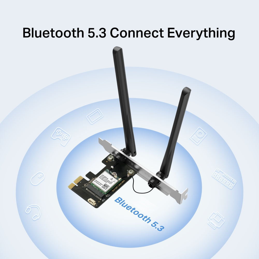 MA80XE | AX3000 Dual Band Wi-Fi 6 & Bluetooth 5.3 PCIe Adapter | MERCUSYS