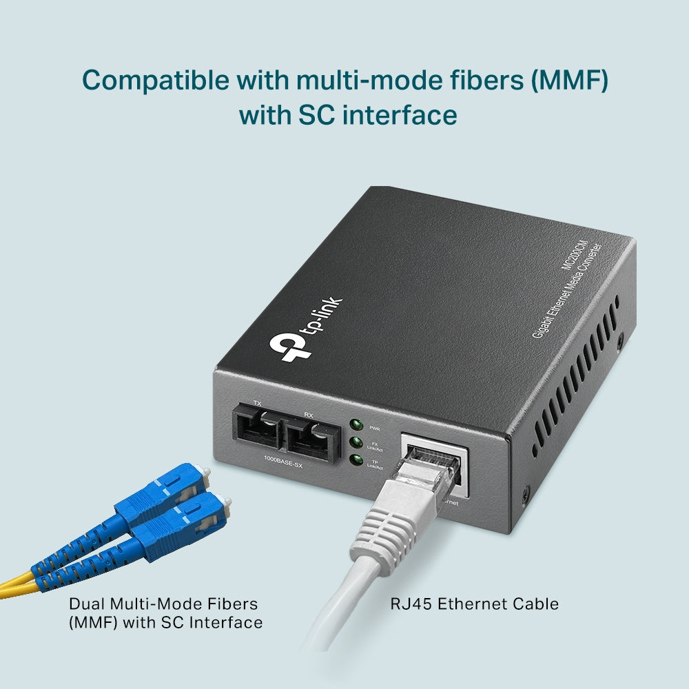 MC200CM | TP-Link Gigabit Multi-Mode SC Fiber Media Converter – Up to 550m