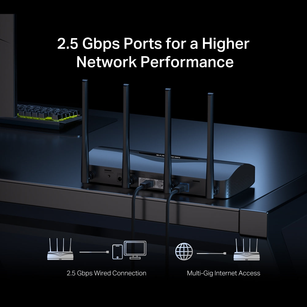 MERCUSYS MR27BE BE3600 Dual-Band WiFi 7 Router | 3.6Gbps, 2.5G Ports, Multi-Link Operation, EasyMesh Compatible