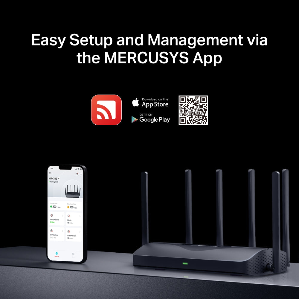 MERCUSYS MR47BE BE9300 Tri-Band WiFi 7 Router | Blazing 9.3Gbps, 4× 2.5G Ports, EasyMesh Compatible, Multi-Link Operation