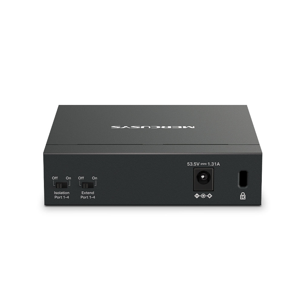 MS105GP 5-Port Gigabit Desktop Switch with 4-Port PoE+ | 65W PoE Budget, 250m Long Range, Plug & Play, IEEE 802.3af/at Compliant