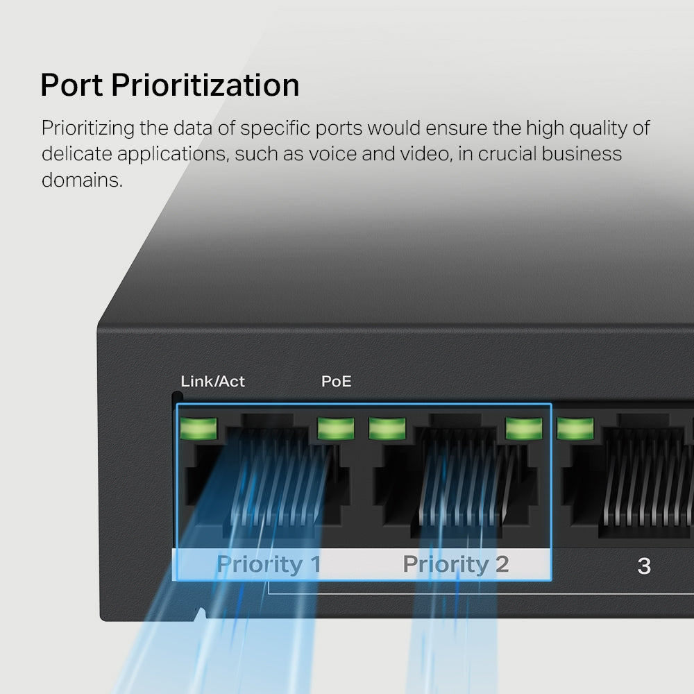 MS110P 10-Port 10/100Mbps Desktop PoE+ Switch | 8-Port PoE+, 65W Budget, 250m Range, Plug & Play, Auto Recovery