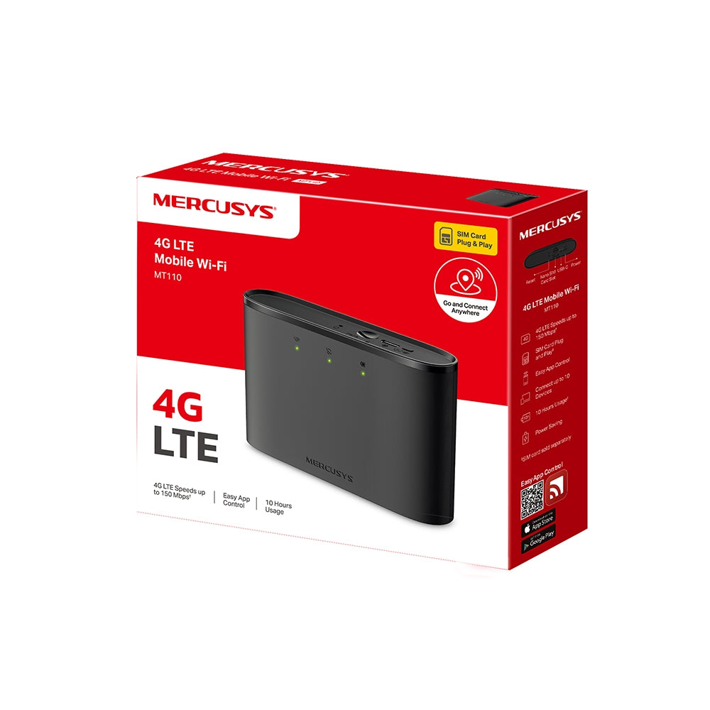 MT110 | 4G LTE Mobile Wi-Fi | 150 Mbps | Battery Powered | Up to 10 Devices | MERCUSYS