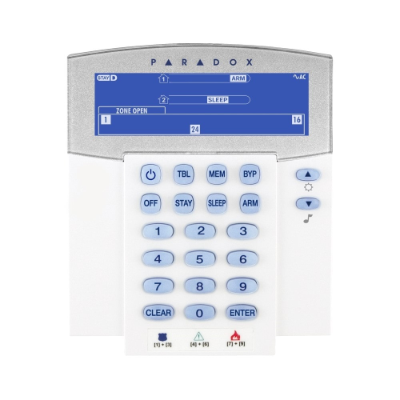 Paradox Wireless 32-Zone Fixed LCD Keypad (K38)