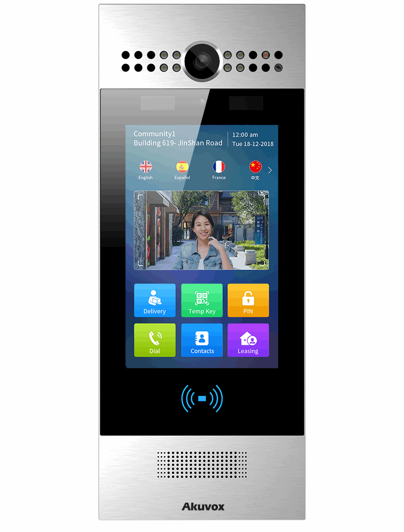 Akuvox R29C 7 inch Android SIP IP Video Intercom with 3 relays Flush Mount or Surface Mount option