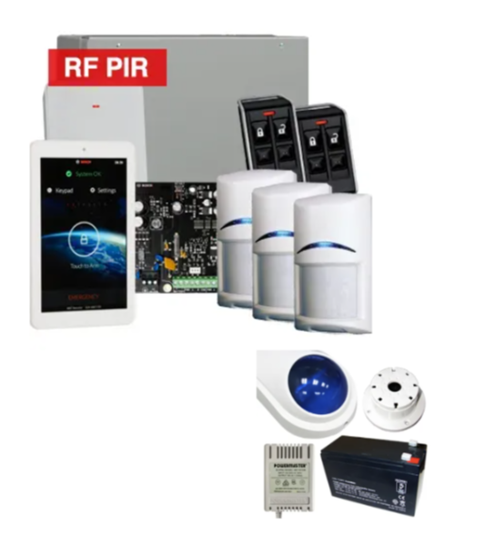 Bosch Solution 4000 Wireless Alarm Kit with 7" Touchscreen Keypad and 3 PIR Detectors – K4000-3WPIR-TS7-PREM