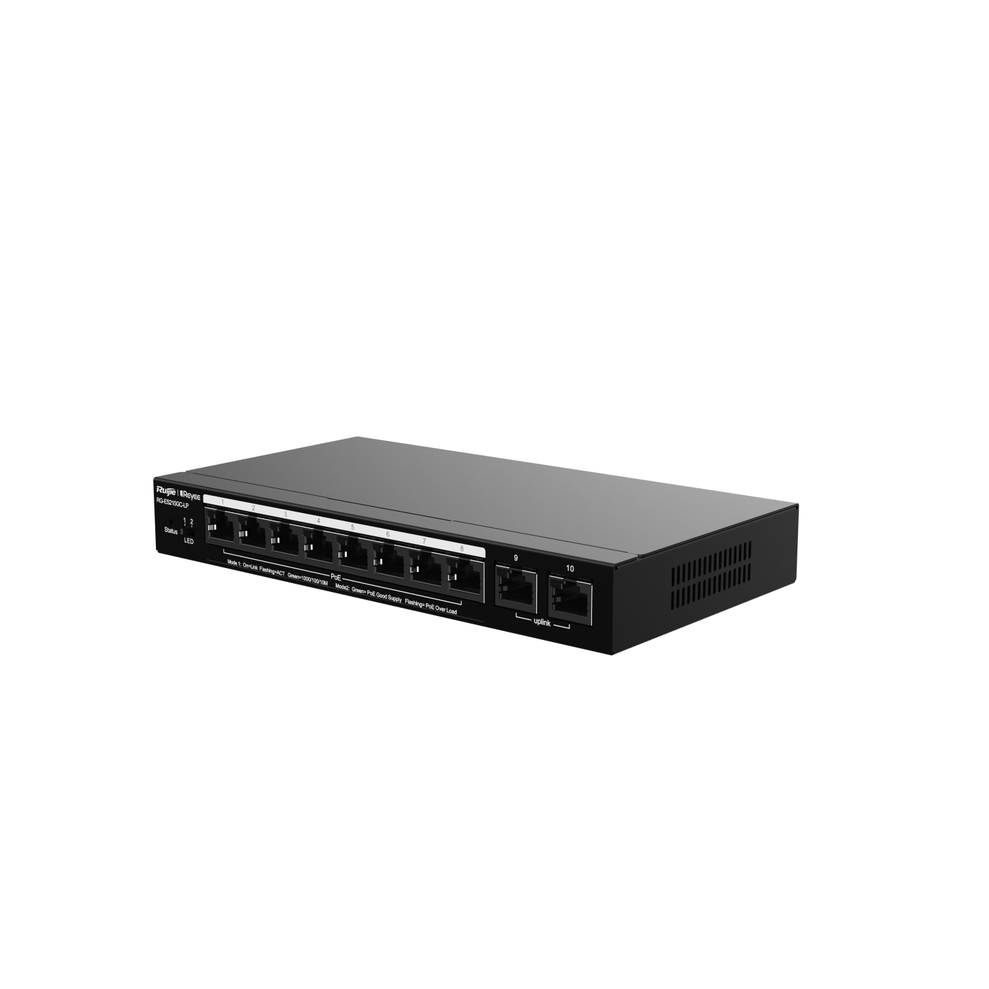 Ruijie RG-ES210GC-LP, 10-Port Gigabit Smart Cloud Mananged PoE Switch