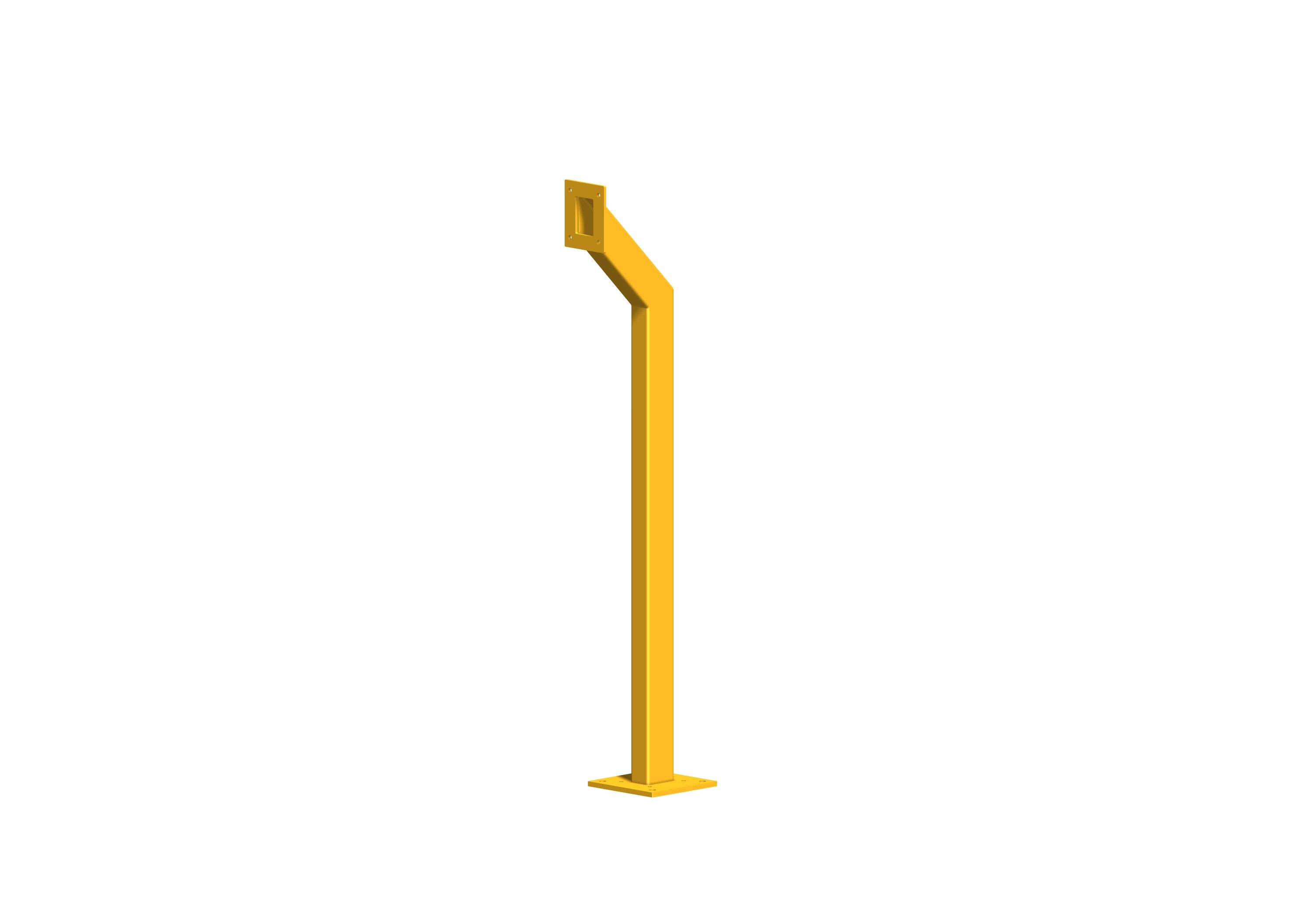 SER1Y SINGLE BOLLARD ANGLE NECK YELLOW 75MM X 50MM X 1170MM HIGH (Contact us for Shipping details)