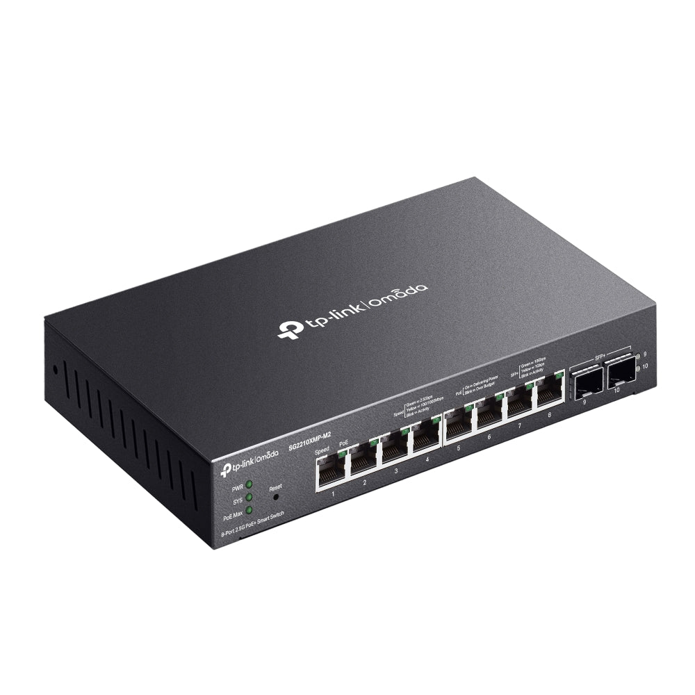 TP-Link SG2210XMP-M2 – Omada 8-Port 2.5GBASE-T and 2× 10GE SFP+ Smart Managed PoE+ Switch