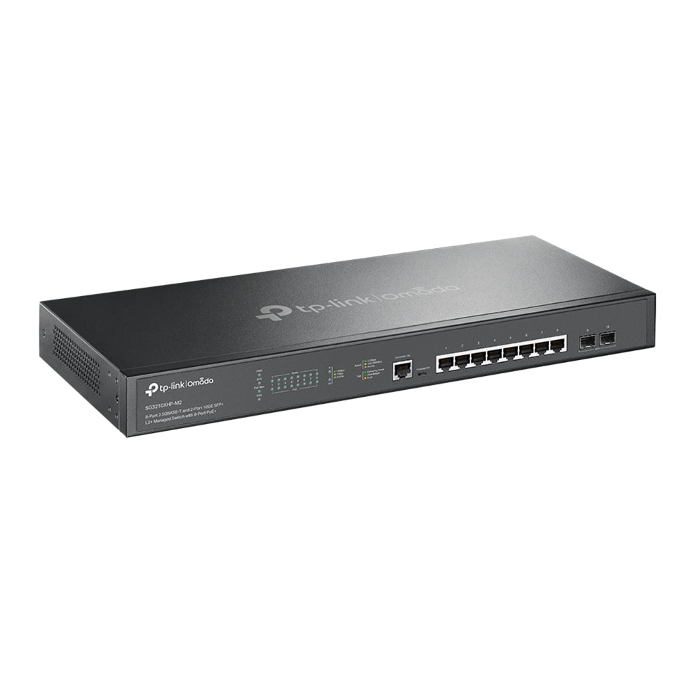 TP-Link SG3210XHP-M2 – Omada 8-Port 2.5GBASE-T & 2-Port 10GE SFP+ L2+ Managed Switch with 8-Port PoE+
