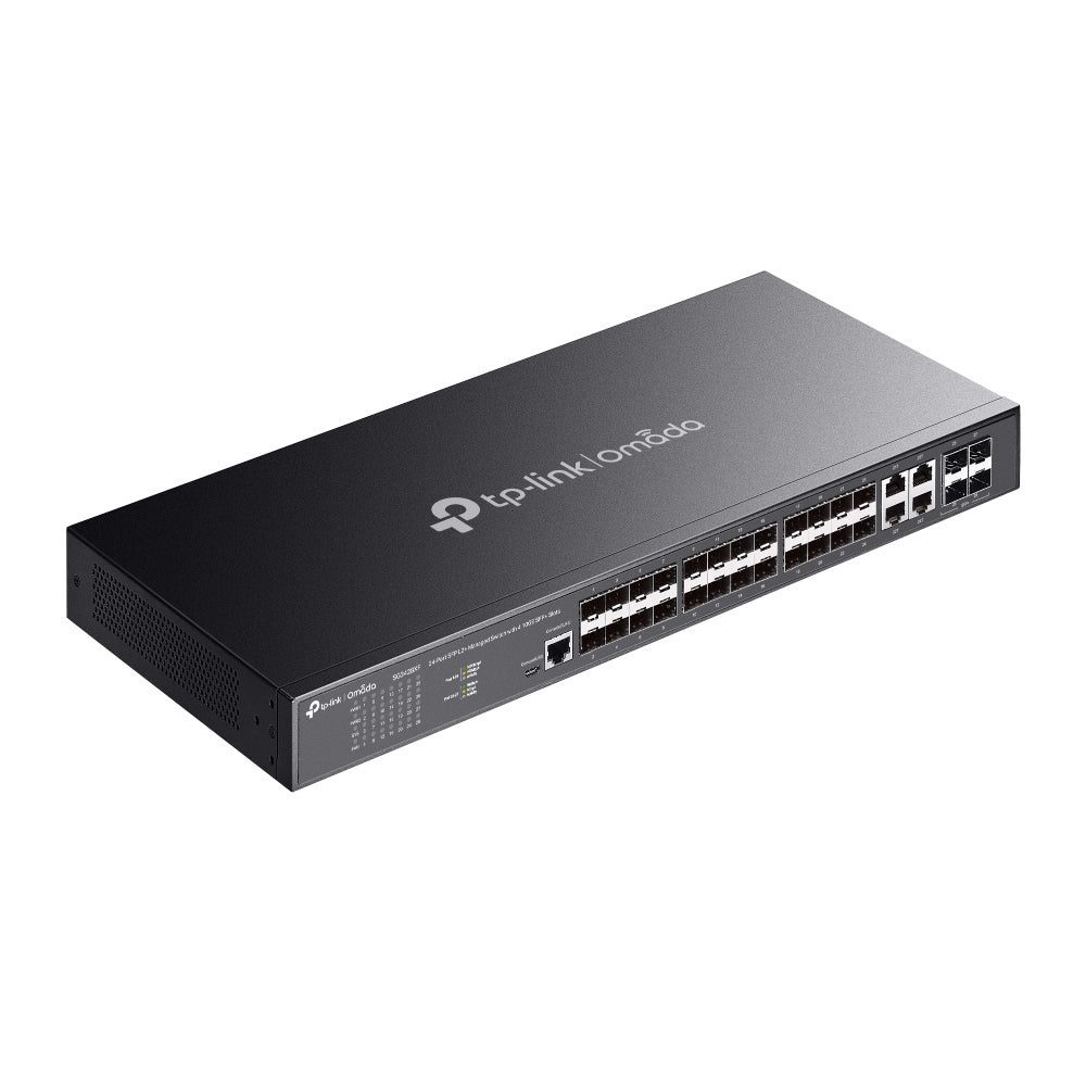 TP-Link SG3428XF – Omada 24-Port SFP L2+ Managed Switch with 4× 10GE SFP+ Slots