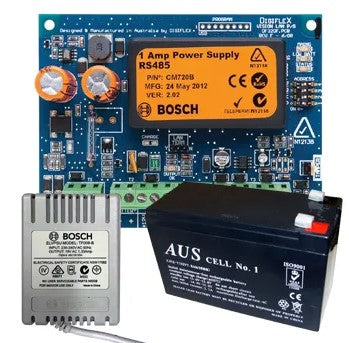 BOSCH CM720B KIT Power Supply, Solution 6000, LAN Power Supply, 1A + battery charger, Suits Solution 6000 panel, Includes T1813S/T Plug Pack & TB100103 Battery
