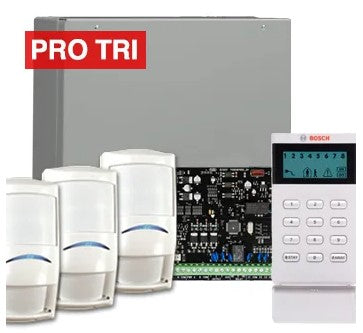 BOSCH, Solution 3000, Alarm kit, Includes ICP-SOL3-P panel, IUI-SOL-ICON LCD keypad, 3x ISC-PDL1-W18G PRO TriTech detectors + siren kit