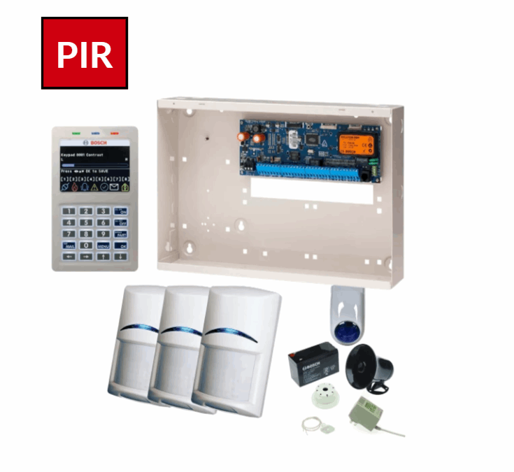 BOSCH, Solution 6000, Alarm kit, + panel, WiFi Prox LCD keypad, 3x PIR detectors + Siren Kit