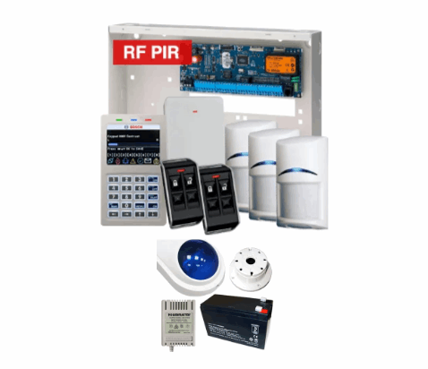 BOSCH Solution 6000 Wireless Alarm Kit with CC610PB panel, CP736B Smart Prox LCD keypad, 3x RFPR-12 wireless PIR detectors, RFRC-STR2 Radion receiver, 2x RFKF-FB transmitters