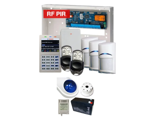 BOSCH Solution 6000 Wireless Alarm Kit with CC610PB panel, CP736B Smart Prox LCD keypad, 3x RFPR-12 wireless PIR detectors, RFRC-STR2 Radion receiver, 2x HCT4UL transmitters