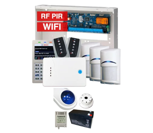 BOSCH Solution 6000 Wireless Alarm Kit with CC610PB panel, CP737B Wifi Prox LCD keypad, 3x RFPR-12 wireless PIR detectors, 1x RF120 LAN receiver, 2x RF110 transmitters