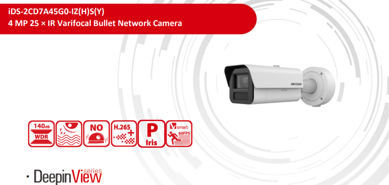 Hikvision 4MP Outdoor Motorised DeepInView VF Bullet Camera (iDS-2CD7A45G0-IZ(H)S(Y))