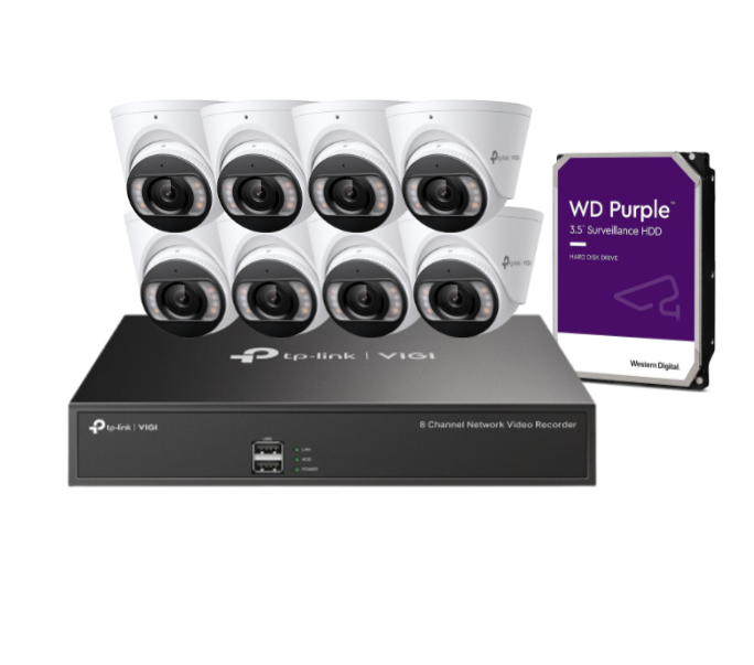 Tp-Link 5MP 8x CCTV Camera Kit with 8 Channel NVR and HDD, VIGI C455, VIGI NVR1008H-8P