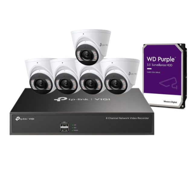 Tp-Link 5MP 8x CCTV Camera Kit with 8 Channel NVR and HDD, VIGI C455, VIGI NVR1008H-8P