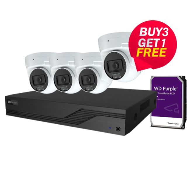 OFFER* AINIA Camera kit 4x 6MP Full colour CCTV Camera with 4 Channel NVR (BUY 3 GET 1 FREE**)