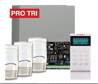 Bosch Solution 4000 Alarm Kit with ICP-SOL4-P Panel, IUI-SOL-ICON Keypad, 3x ISC-PDL1-W18G Tri-Tech Detectors & Siren Kit – K4000-3PROTRI-ICON