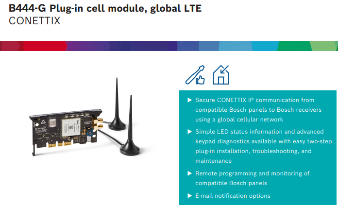 Bosch B444-KIT GPRS Communicator Kit – Global LTE Cellular IP Communication for Solution 2000 & 3000 Panels