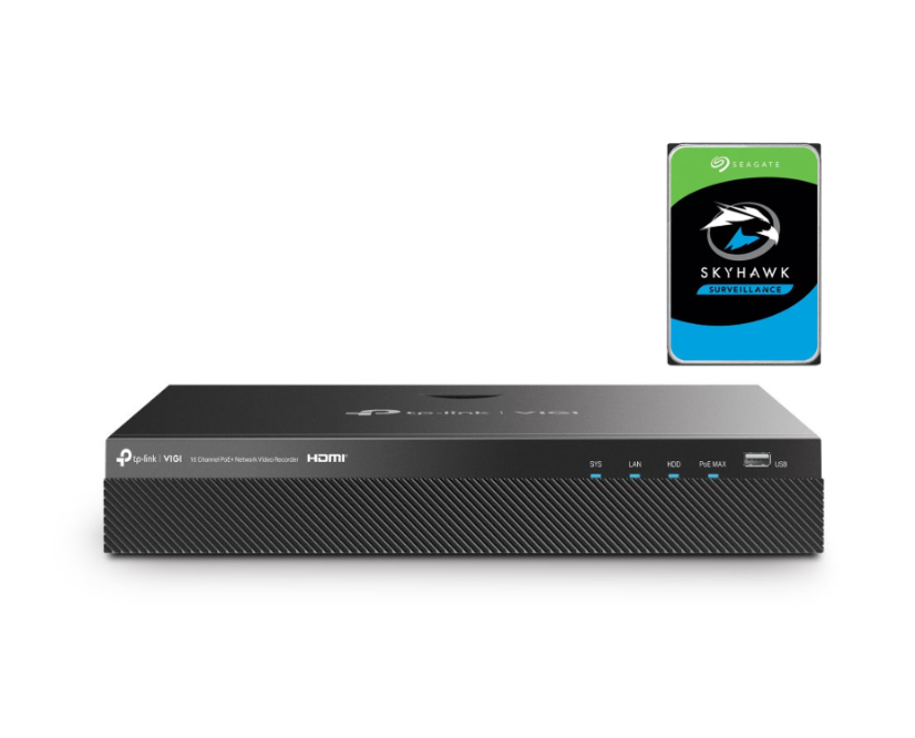 TP-Link VIGI NVR2016H-16P 16-Channel PoE+ Network Video Recorder – 4K HDMI Output, 90W PoE Budget, Dual SATA, H.265+ Compression (AUNZ)