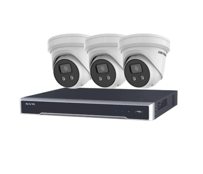 Hikvision 8MP upto 4 Camera CCTV Kit with "AcuSense" & 4 Channel 8K NVR – DS-2CD2386G2-IU + DS-7604NI-M1/4P Includes HDD