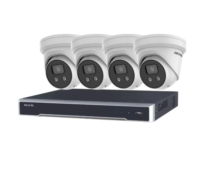 Hikvision 8MP upto 4 Camera CCTV Kit with "AcuSense" & 4 Channel 8K NVR – DS-2CD2386G2-IU + DS-7604NI-M1/4P Includes HDD