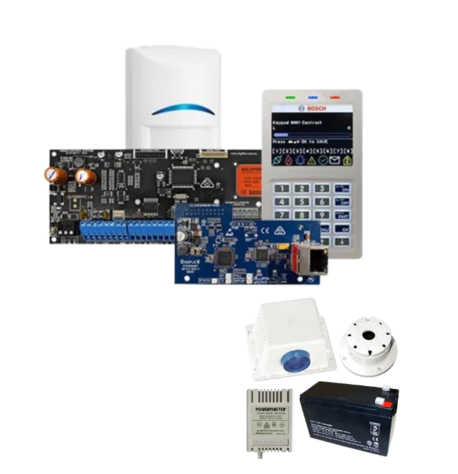 BOSCH Solution 6000 PROMO Alarm Kit – CC615PB IP Panel + CP736B Prox LCD Keypad + PIR Detector + MY751 Ethernet Module + Siren