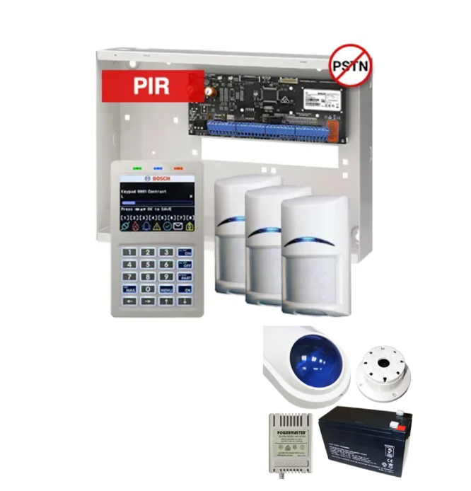 BOSCH Solution 6000 Alarm Kit – CC615PB IP Panel + CP736B Prox LCD Keypad + 3x PIR Detectors – K6000-IPS-3PIR