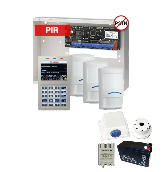 BOSCH Solution 6000 Alarm Kit – CC615PB IP Panel + CP736B Prox LCD Keypad + 3x Professional PIR Detectors – K6000-IPS-3PROPIR