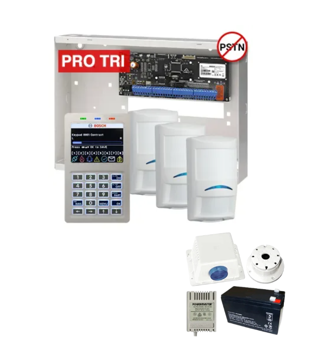 BOSCH Solution 6000 Alarm Kit – CC615PB IP Panel + CP736B Prox LCD Keypad + 3x Tritech Detectors – K6000-IPS-3PROTRI