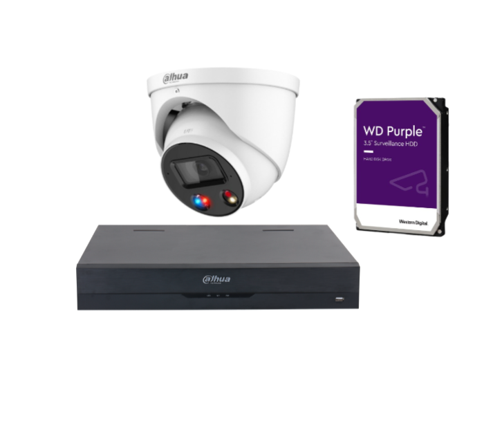 Dahua 6MP AI CCTV Kit up to 4x Full-Color Turret Cameras & 4-Channel PoE NVR – DH-IPC-HDW3666EMP-S-AUS / DH-IPC-HDW3649H-AS-PV-ANZ-S2