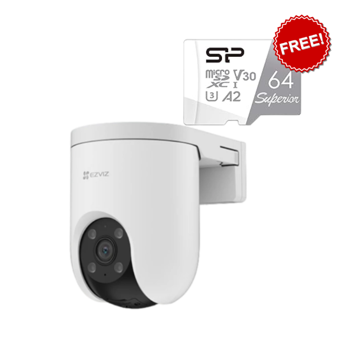 EZVIZ H8c 4G 2K Pan & Tilt Outdoor Security Camera – AI Detection, Color Night Vision, Dual 4G/Ethernet Connectivity, No Wi-Fi Required (GET 1x 64GB SD Card FREE)