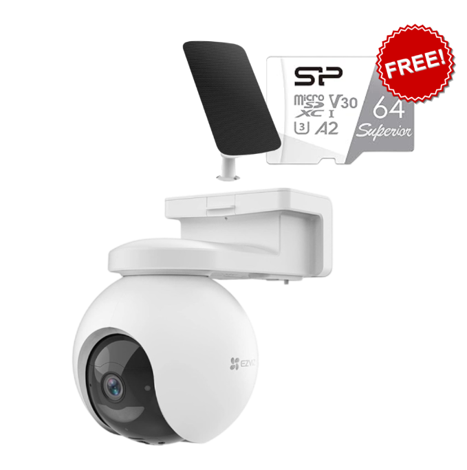 EZVIZ CS-EB8 2K 4G (SIM) Wireless PTZ Outdoor Camera (GET 1x 64GB SD Card and Solar Panel FREE)