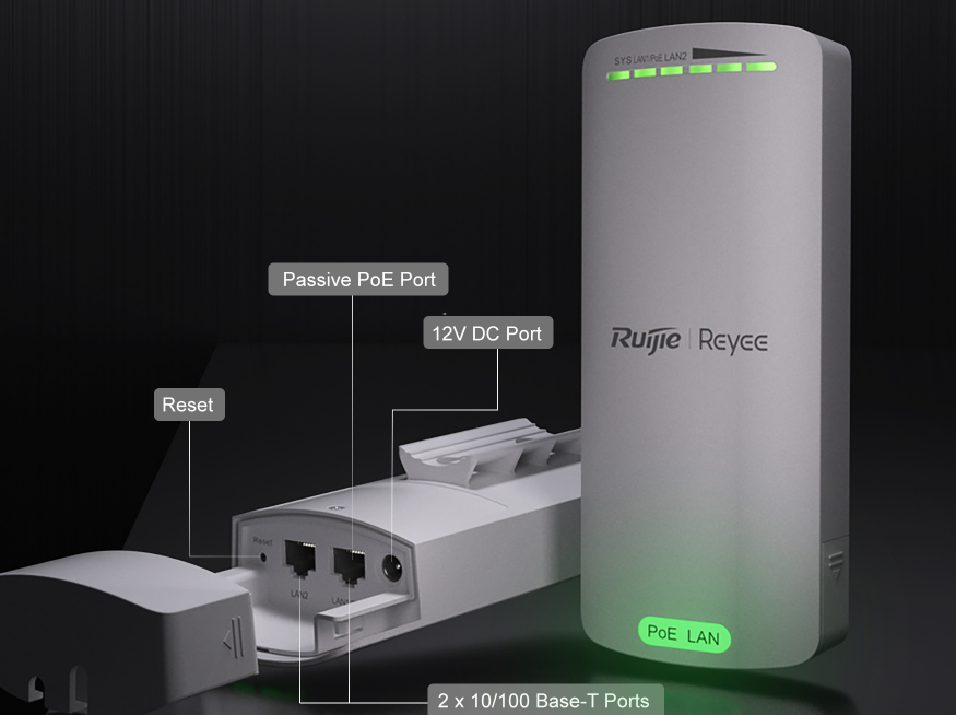 Ruijie RG-EST100-E 2.4GHz Dual-Stream 500m Wireless Bridge – High-Performance Outdoor Connectivity Solution
